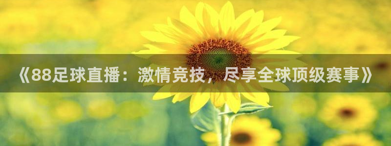 《88足球直播：激情竞技，尽享全球顶级赛事》