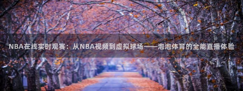 NBA在线实时观赛：从NBA视频到虚拟球场——泡泡体育的全能直播体验